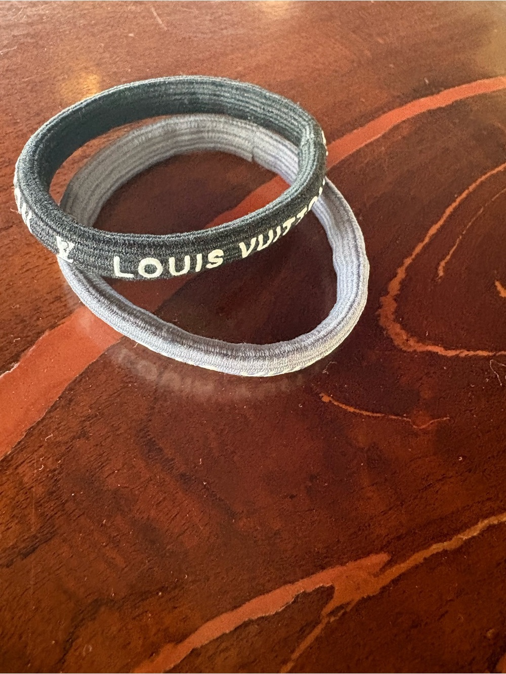 Louis Vuitton Black and Gray Elastic Hair Bands